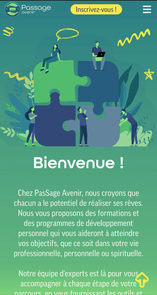 Prototype du projet "PasSage Avenir" en version mobile.